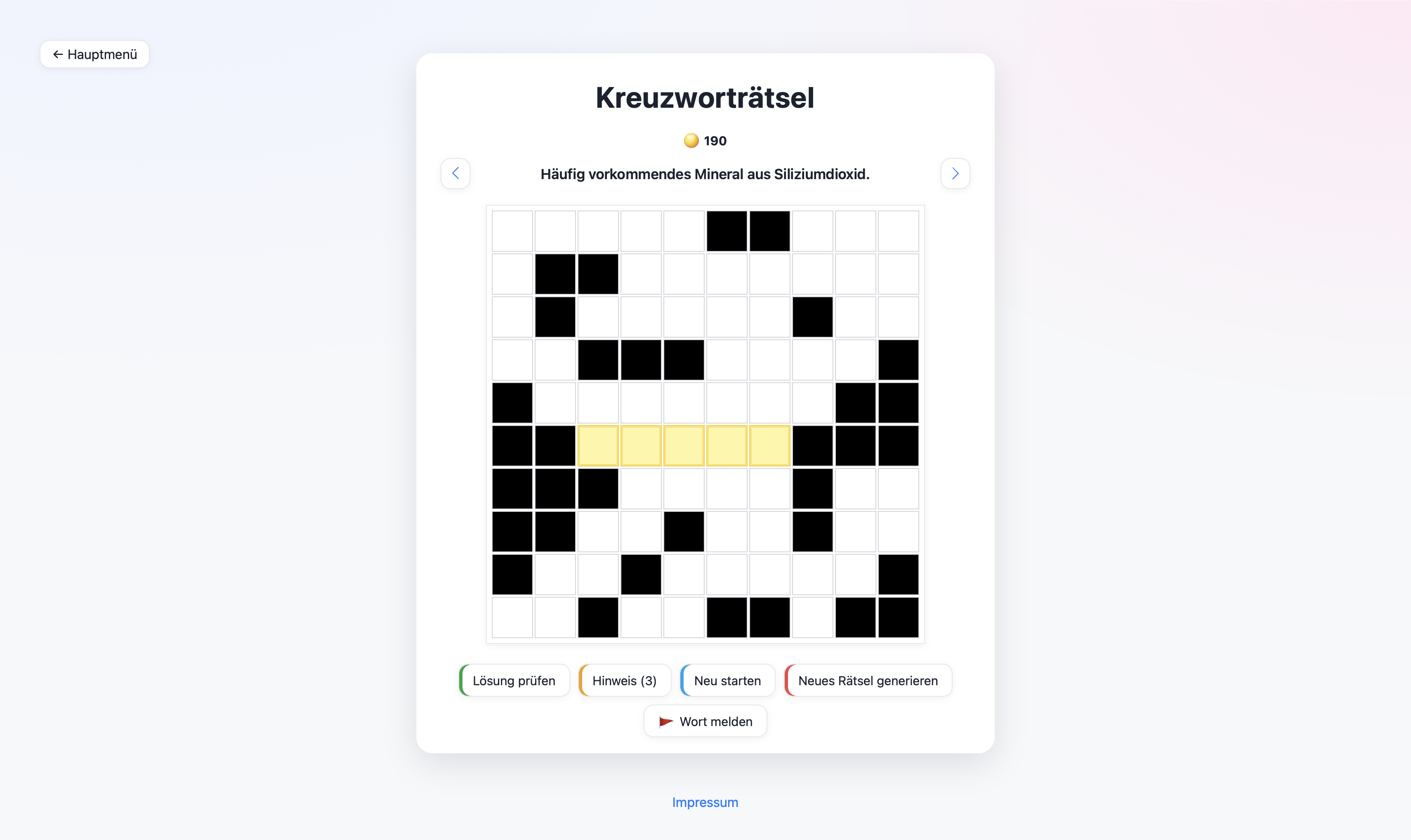 Kreuzworträtsel Screenshot